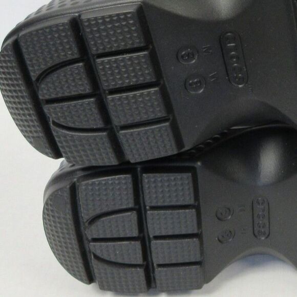 CROCS Stomp Metallic Penny Loafer Mens Sz 6 Black Silver Platform Clog Shoes NEW - Picture 10 of 11